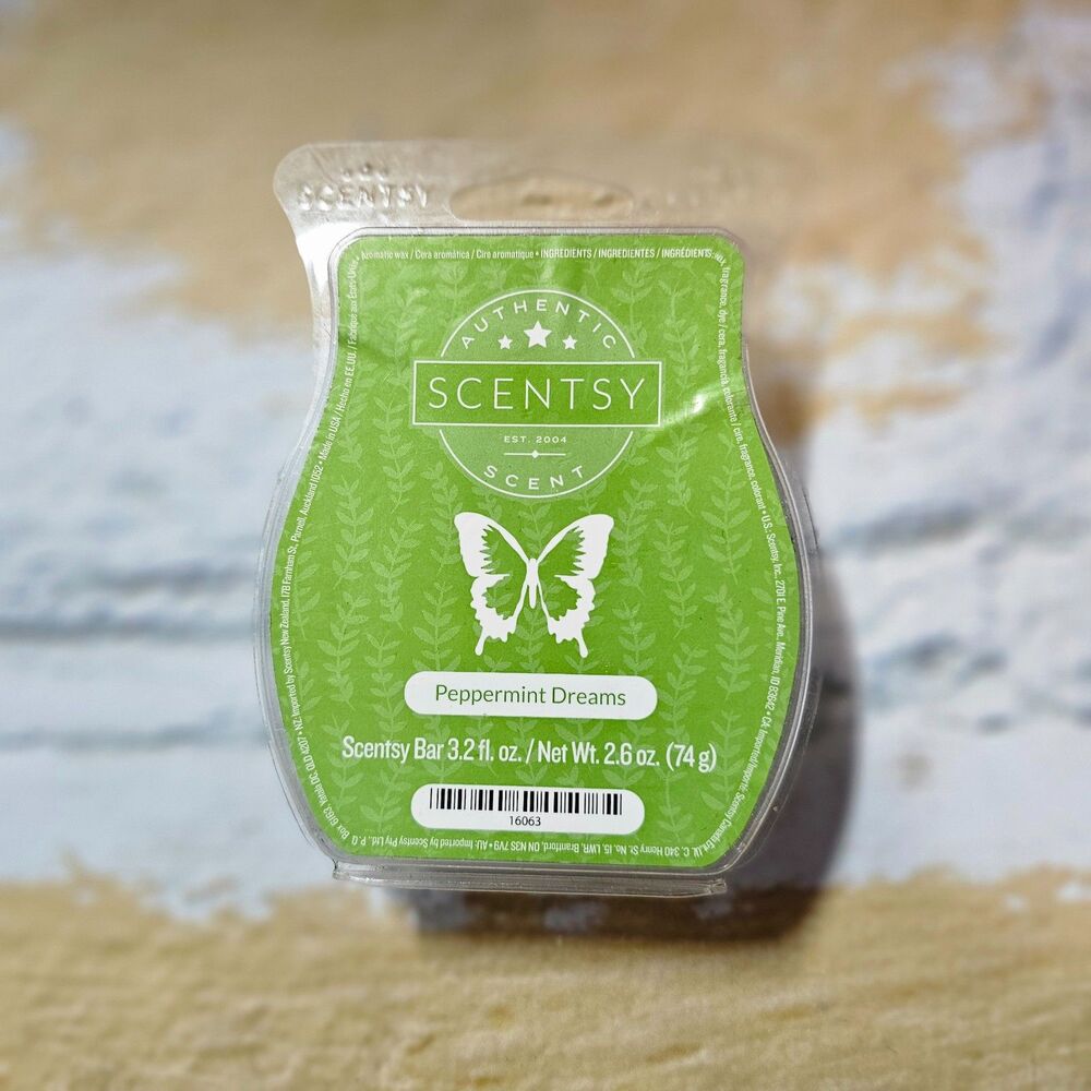 Scentsy Peppermint Dreams Wax Bar 3.2 oz New Retired Chocolate Mint Scent